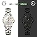 Aroncent Valentines Couple Pair Watches: 2Pcs His and Hers Watches Stainless Steel Waterproof Quartz Analog Wrist Watch - Gifts Set for Lovers Men Women - Style 8