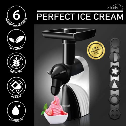 Starlyf Eismaschine Perfect Ice Cream, 100% natürliche Eiscreme, natürliche Eisdesserts, Joghurt und Sorbet, Eisdessertmaschine, Joghurtbereiter, glutenfrei – Bild 4