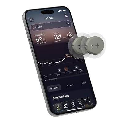 Stelo Glucose Biosensor & App - 2-Pack (Up to 15 Days Each). iOS & Android