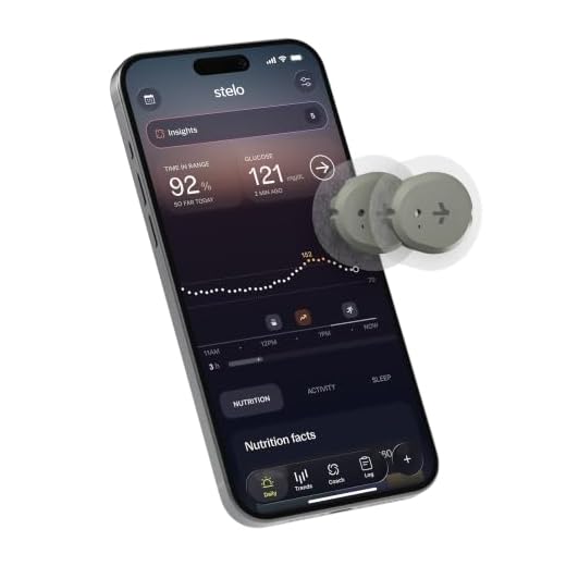 Stelo Glucose Biosensor & App - 2-Pack (Up to 15 Days Each). iOS & Android
