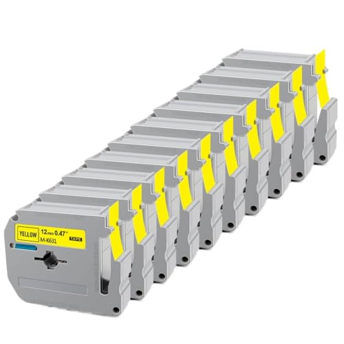 10 �` 20 �p�b�N MK231 12mm �e�[�v MK-231 MK131 MK431 MK531 MK631 MK731 �ƌ݊������� PT-70 PT-80 ���x���[�ƌ݊�������(10PK Black on Yellow)