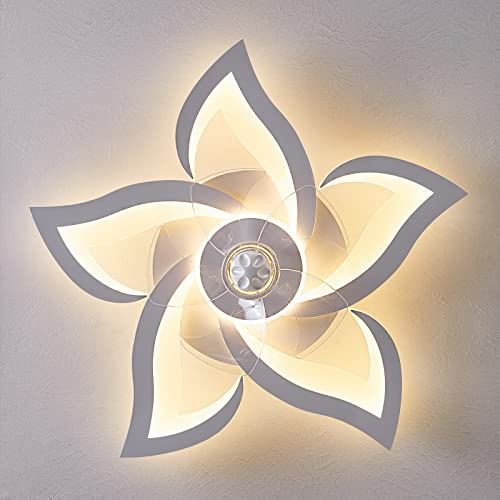 HuixuTe Ceiling Fan with Lights Remote Control, 3 Colors, 6 Speeds, 24" Geometric Bladeless Ceiling Fan, White Low Profile Ceiling Fan with Light for Kitchen Bedroom - image 8