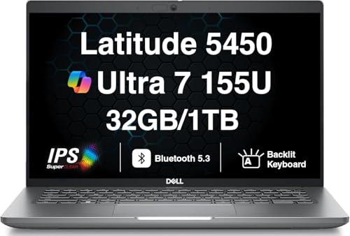 Dell Latitude 5450 AI �p���[�h���b�v�g�b�v 14�C���` IPS FHD �f�B�X�v���C (Intel Core Ultra 7 155U�A32GB DDR5�A1TB M.2 PCIe SSD�AIntel Graphics�ABacklit
