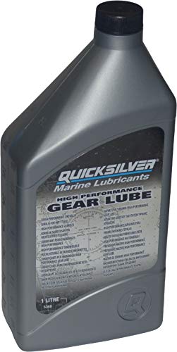 Quicksilver 858064QB1 Hochleistungsfähiges SAE 90 Getriebeöl für Mercury Außenbordmotoren und MerCruiser Z-Antriebe, 1 Liter, Grau