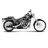  Auspuff Schalldämpfer Miller Custombike Harley Davidson Softail Breakout (FXSB) 13-16 schwarz Slash Cut