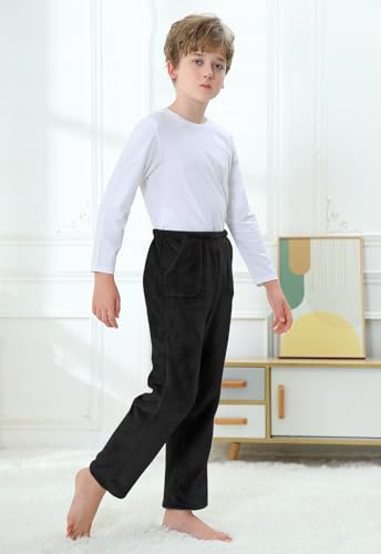 Umeyda Boys Pajama Pants with Pockets Fuzzy Flannel Sleepwear Pajama Bottoms4