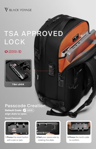 Image of BlackVoyage Vortex Vacuum Seal Travel Backpack 60L Expandable Air Compression System Water Resistant TSA Lock, Aero (Black), 60L (Air Pump Included), Aero