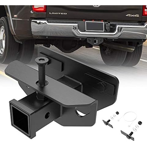 BUNKER INDUST Rear Trailer Hitch Receiver Fit for 2003-2018 Dodge Ram 1500/2003-2013 Ram 2500 3500/2019-2021 Ram 1500 Classic, 2" Inch Class 3 Tow Towing Hitch Cover