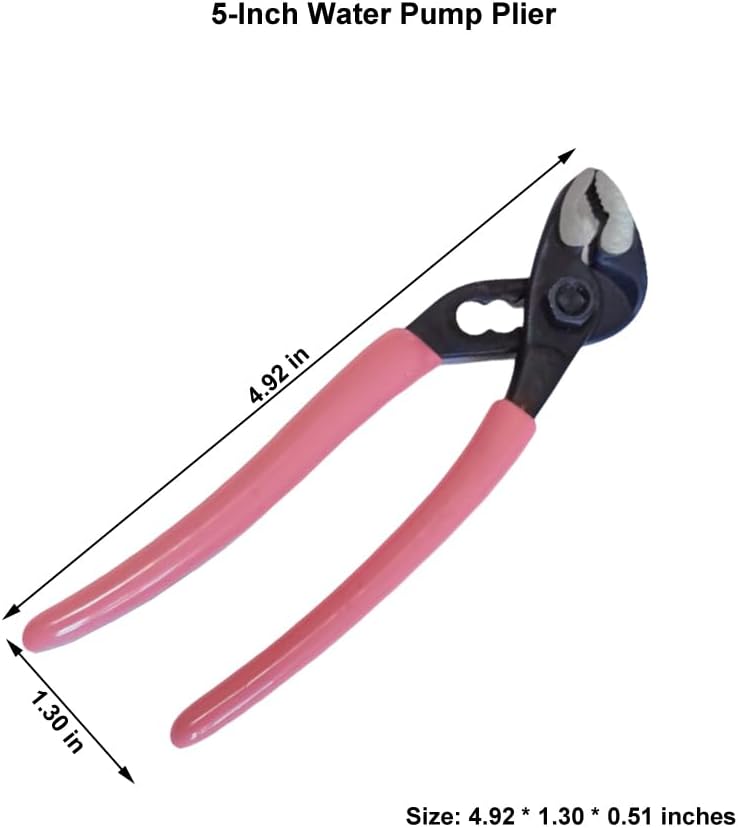 Water Pump Pliers,5 Inch V-Jaw Small Mini Adjustable Slip Joint Pliers for Tight Space