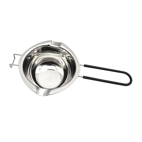 Cacerola de acero inoxidable con mango resistente al calor recubierto de silicona, sartén de cocina multiusos para salsas, cocina de fusión, compatible con varias placas