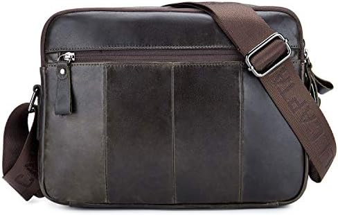 BAIGIO Genuine Leather Shoulder Messenger Bag for Men Horizontal Cross Body Shoulder Satchel Handbag