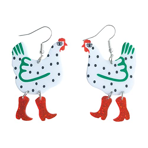 Cute Big Rooster Chicken Acrylic Drop Dangle Earrings For Women Girls #TOP8