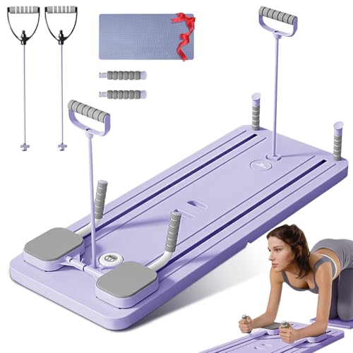Multifunktional Bauchtrainer Bauchroller Board,Pilates Board Trainingsgeräte für zuhause,Automatisches Rebound Bauchmuskeltrainer Mit Widerstandsband,Lila Multifunktional Bauchtrainer Bauchroller Board,Pilates Board Trainingsgeräte für zuhause,Automatisches Rebound Bauchmuskeltrainer Mit Widerstandsband,Lila