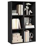 VASAGLE Custos Collection - Bookshelf, Bookcase, Cube Shelf with 6 Compartments, 9.4 x 25.8 x 38.6 Inches, Storage Shelf, for Living Room, Home Office, Dining Room, Ebony Black ULBC423B01