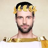 Wekuw 4 sztuki złotych opasek na głowę, złote liść, korona rzymska, wianek laurowy, grecka ozdoba na głowę, dla kobiet i mężczyzn, akcesoria