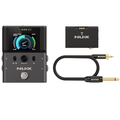 NUX B-8 Wireless System for Guitar, Bass, Various Instruments with Electronic Pickups. Built in Booster/Tuner. Wireless Solution for Gigging, Home Playing