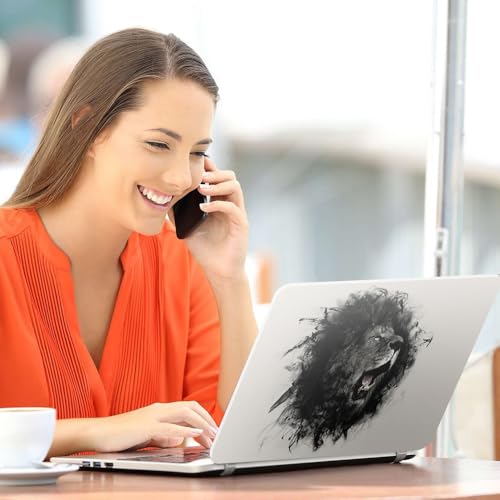 Image of Galaxsia The Lion Top+Wrist Pad Vinyl Laptop Skin /Sticker /Cover Upto 15.6 Inches Laptops Laminated-Removable-HD Quality Compatible for Hp-Dell-Sony-Lenovo-Asus etc.(15x10 Inches)