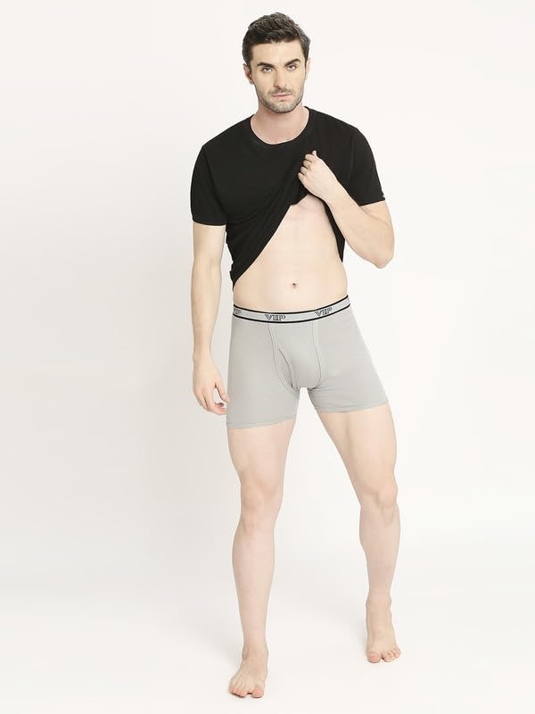 Image of VIP Advanta 100% Ribbed Cotton Fabric Trunk Combo Set for Mens with Covered Elastic Waistband