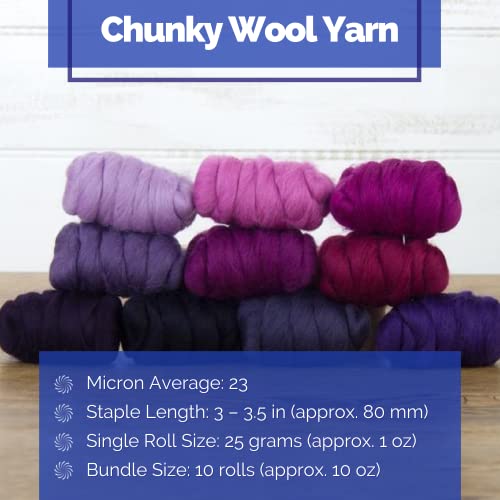 Revolution Fibers | Mixed Merino Wool Variety Pack | Perfect Wool Roving For Spinning, Needle Felting, Wet Felting, Weaving And Crafting (Very Berry (Purples), 250 Grams) #TOP2