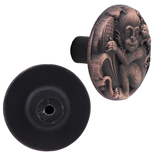 Image of Atom 1.3 Inches Zinc Cabinet Puller Knobs | Copper Antique Finish | Office Wardrobe Door Handle, Kitchen Drawer Cupboard Furniture Pulls Knob Hardware (ZK-627), Pack of 6