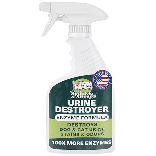 Image of Sprinkle & Sweep: Pet Stain & Odor Enzyme Spray - 32oz - No Scrubbing Concentrated Formula, Dog & Cat Urine & Mess Destroyer, Carpet Spot Cleaning