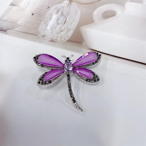 Image of Dragonfly Resin Brooch Lapel Pins for Women Girls Cute Elegant Animals Brooches for Dresses Suit Hat Bag Fashion Trendy Jewelry Ceremony Banquet Decoration