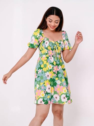 Image of GRECIILOOKS Printed Maxi Dress for Women | Trendy Long One Piece Summer Outfit | Lightweight Flared Dress for Casual & Holiday