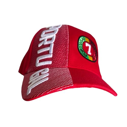 Casquette Portugal rouge broderie 3D blanche casquette d'été réglable