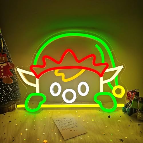 Vveikea Christmas Neon Sign Christmas Elfs Led Sign Dimmable Neon