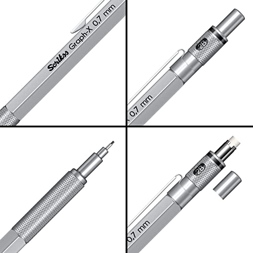 Scrikss Graph-X Mechanical Pencil (0.7 Mm, Silver) #TOP3