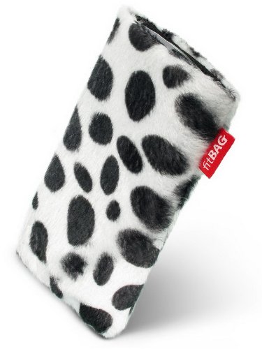 fitBAG Bonga Dalmatian Housse sur Mesure pour HTC One X OneX. Imitation Fourrure avec Doublure en Microfibre pour Le Nettoyage d'écran