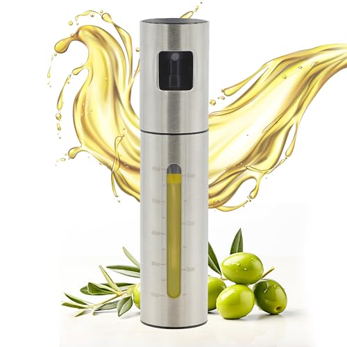 Spruzzatore Olio Friggitrice Ad Aria BPA Tested, Olio Spray Per Friggitrice Ad Aria da 100ml Con Sistema Di Nebulizzazione a Nebbia Finissima, Nebulizzatore Olio Con Valvola Antigoccia e Vaporizzatore