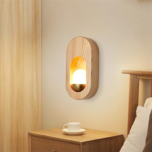 Chrasy Modern Nordic Wooden Wall Sconce with G4 Base, Simple Indoor Wall Lamp Ideal for Bedroom Balcony, Corridor - Image 3