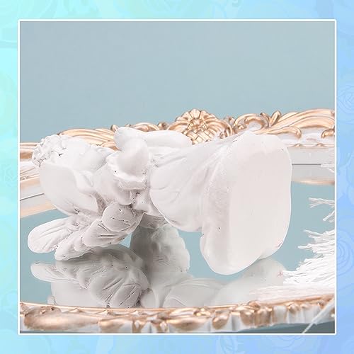 Estatua de ángel de resina blanca 4.3 pulgadas miniatura 6