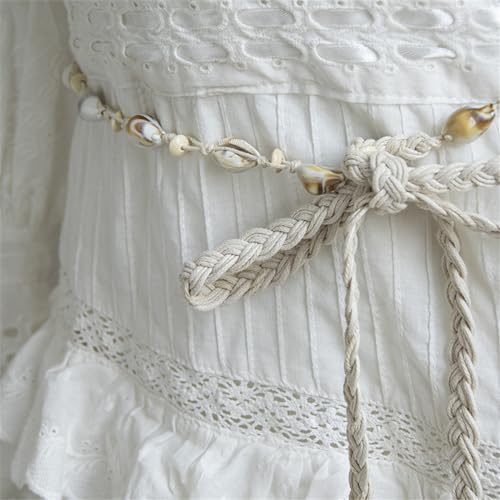 Tie Waist Chain Casual Tie Belt Elegant Waist Ceinture Girl Lady Belt Exquisite Woven Shells Belts For Women Dresses4