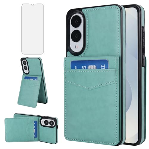 Protection Samsung S25 Edge 5G housse cuir portefeuille antichoc avec vitre écran