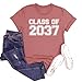 Personalized Handmade Class of 2037 Shirt, Grow With Me, Growing Up Shirt, Graduation Gift, 2037 Shirt, First Day of School, Class of 2037, Class Of 2037 Tee