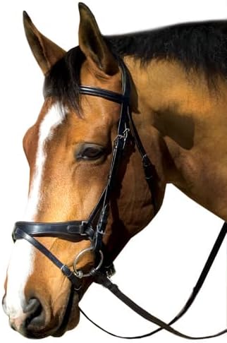 English Bridle Headstall Reins Leather Cowhide Genuine Horse Crossover Crossunder Raised Fancy Stitched Laced All Purpose Jumping Dressage Rubber Crystal Adjustable Browband Size:Full-Cob, M178