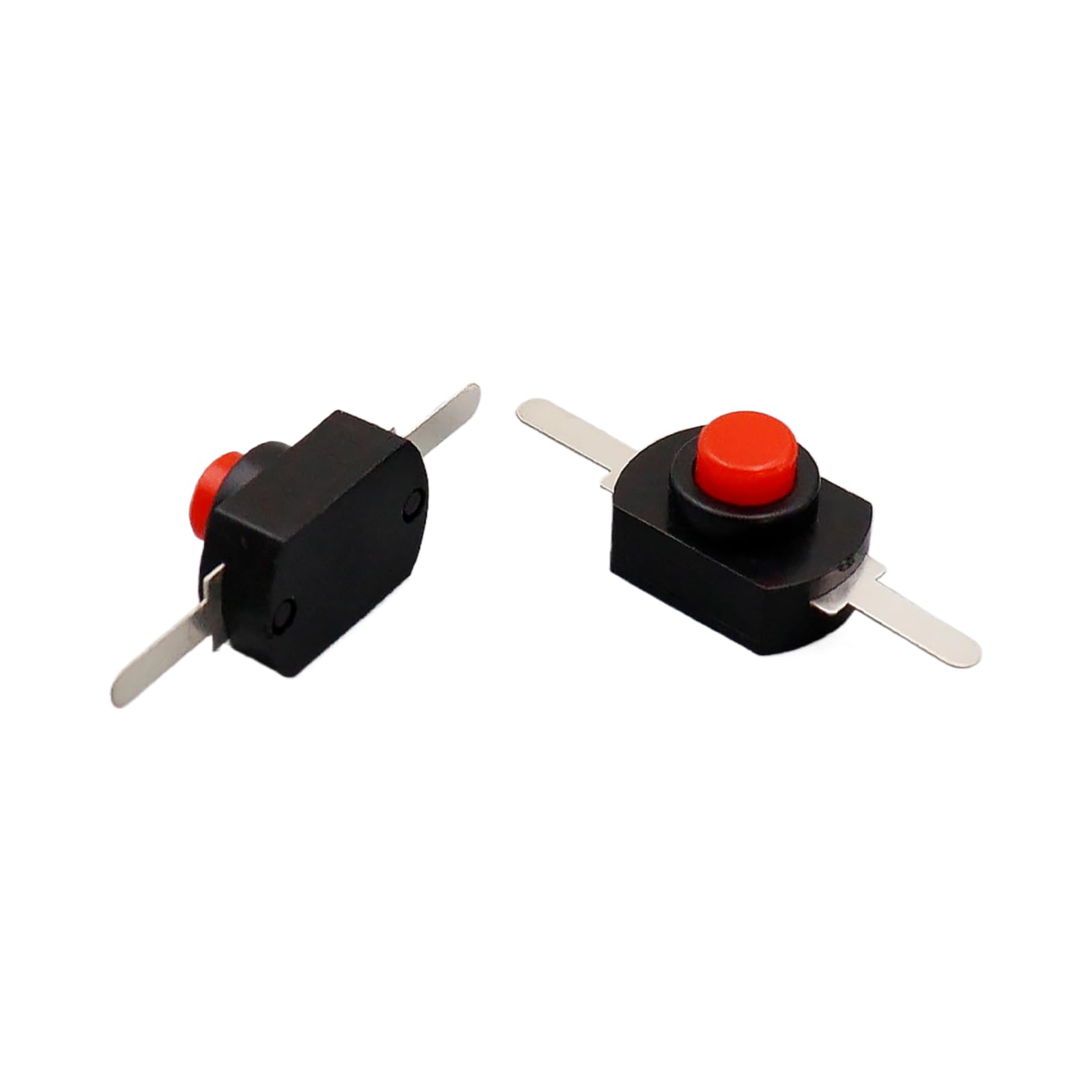 Interruptor de botón 1208YD de pin rojo con control de bloqueo automático en color negro
