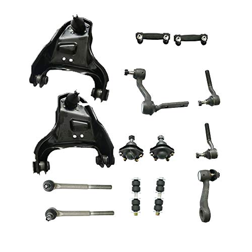 MUCO 14Pcs Complete Suspension kit-Right Upper Control Arm w Ball Joints Tie Rods Replacement for GMC Isuzu Oldsmobile