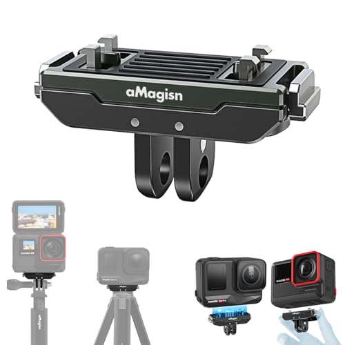 TOMGDRACO insta360 x5/Insta360 Ace Pro 2/ Insta360 Ace Pro 磁気式マウント 強力マグネット吸引 迅速な分解 コンパクトで持ち運びに便利 頑丈で衝撃に強い 1/4ネジコネクター マグネット式2爪コネク