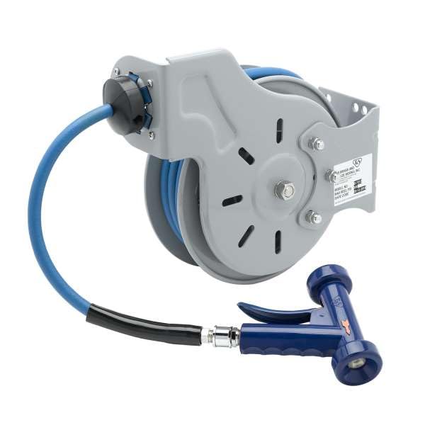 T&S Brass B-7212-11 Hose Reel, Open, Epoxy Coated Steel, 3/8" x 15', MV-3516-24 Aluminum Water Gun