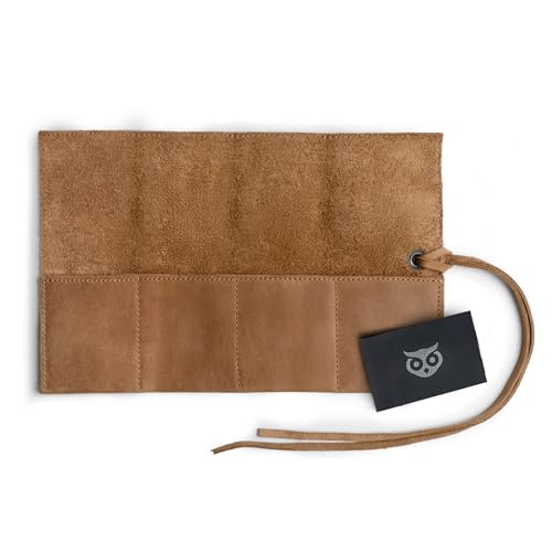 Image of Hide & Drink, Leather Watch Roll Organizer Handmade from Full Grain Leather, Holds Up to 4 Watches, Easy Carry On Watchlover Storage (Single Malt Mahogany)