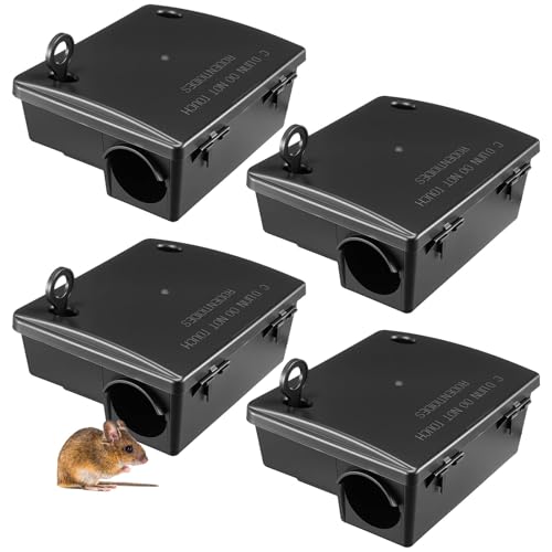 Qualirey 6 Pack Rat Station with Key, Reusable Rodent Management Station for Outdoor Use, Heavy Duty...