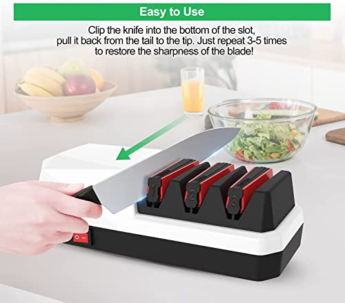 3 Stage Electric Knife Sharpener(White)&4 In 1 Multifunctional Electric Knife Sharpener(Gray) #TOP4