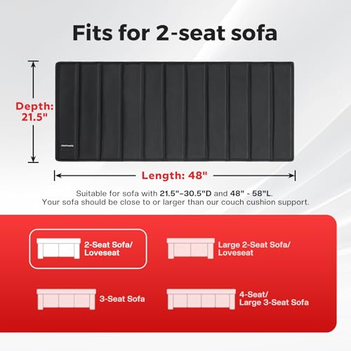 Image of Comfyanno Couch Cushion Support Board, Repairs Sagging Loveseat Sofa, Ready to Use, 21.5 inch x 48 inch, Heavy-Duty Solid Wood Board, Safe Corner, Sinking Couch & Sofa Fix Saver