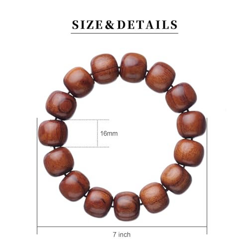 Image of Natural Wooden Adult Bracelet Spring Chain Bracelet, 1pc /pack