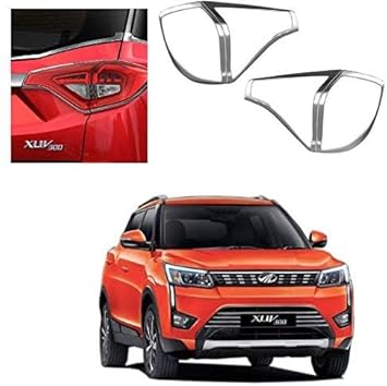 BuBu Mahindra XUV 300 (2019 Onward) Car Tail Light Chrome Garnish Cover (Set of 2)