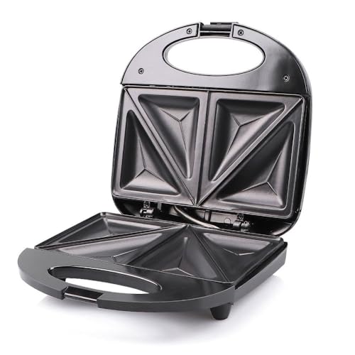 Tostador Profesional de Sandwiches a la Plancha, Prensa Panini Antiadherente con Cierre de Seguridad y Luces Indicadoras - Grill para 2 Rebanadas de Panini Crujiente(Sandwiches)