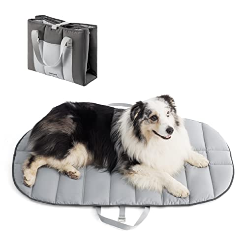 Lesure Travel Camping Dog Bed - Outdoor Dog Bed Portable Dog Mat For Large Dogs Waterproof Washable Dog Pad, Charcoal #TOP23